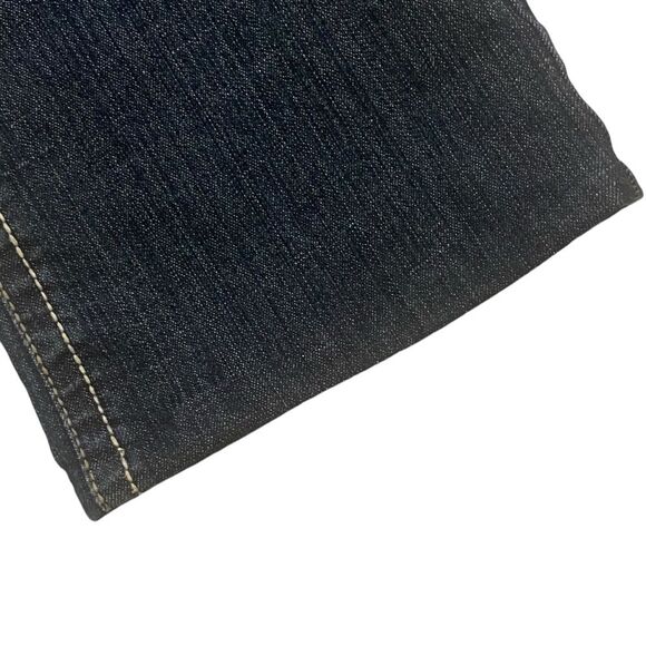a.n.a Dark Wash Denim Boot Cut Jeans 5 Pocket Design Contrast Stitch Womens 8 - Picture 4 of 5